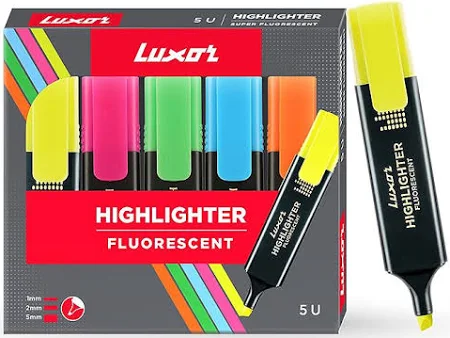Luxor Flourescent highlighter (Set of 5)